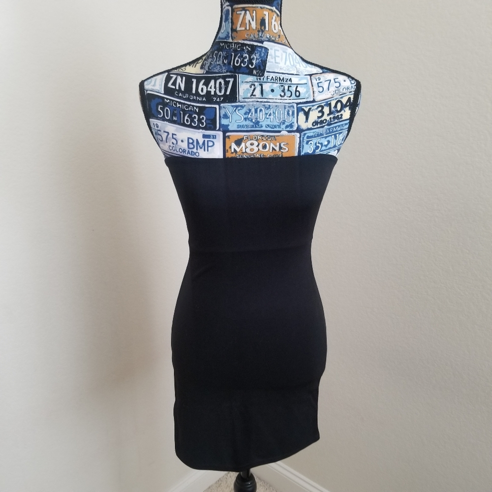Pretty Little Thing Black Side Split Dress 6 NWT
